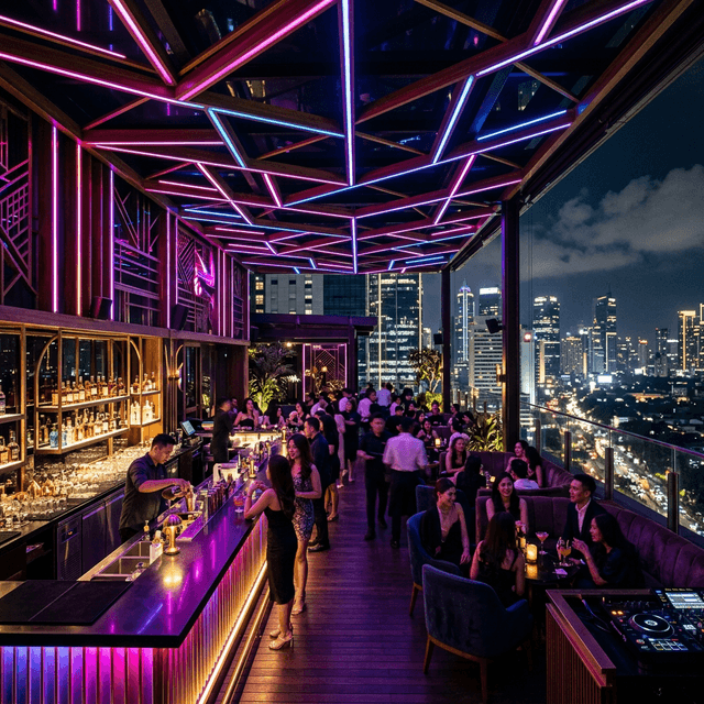 H Bar SCBD — premium back-bar lighting installation by Linevolt with addressable LED and Advatek PixLite Mk3