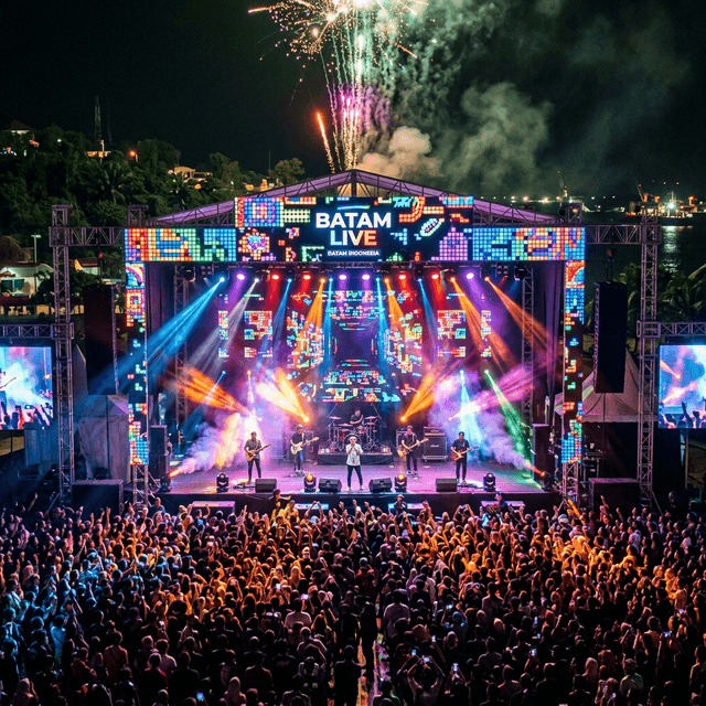Tembak Langit Batam — stage pixel-mapping installation by Linevolt with WS2815 and Advatek E16-S Mk3