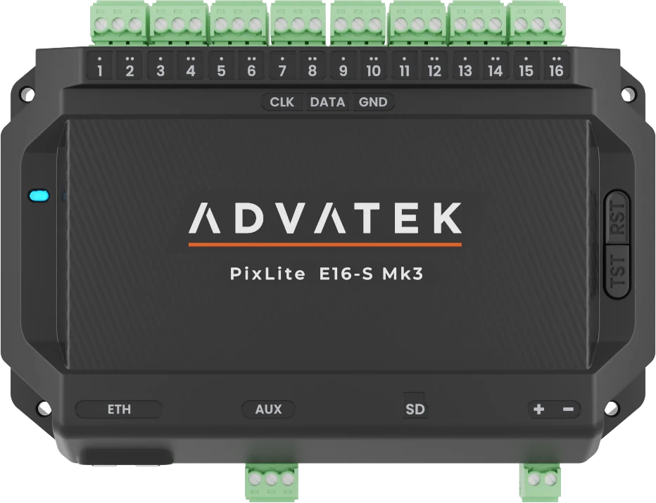 Advatek PixLite E16-S Mk3 — garansi resmi 2 tahun dengan dukungan langsung dari Australia