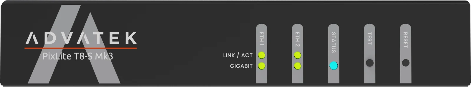 Advatek PixLite T8-S Mk3 — long-range data transmission, salah satu fitur unik yang sulit di-replikasi OEM