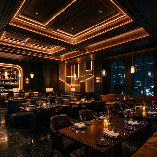 Cove ceiling addressable LED — keputusan layout yang dibuat bersama klien sejak awal